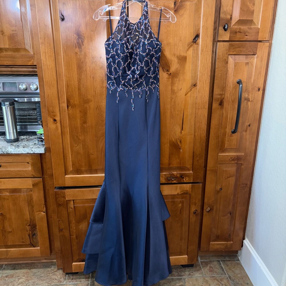 Dancing Queen Navy Backless Dress